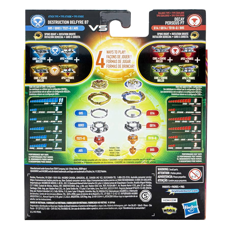 リバーパイアーの境界　英語　ボーダーレス　四枚セット Amazon.com: Beyblade Burst QuadDrive Destruction Belfyre B7